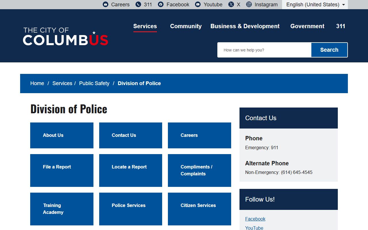 Columbus inmate population police division official website