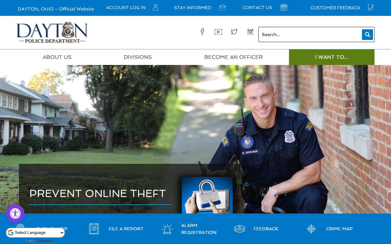 Dayton inmate population police department website