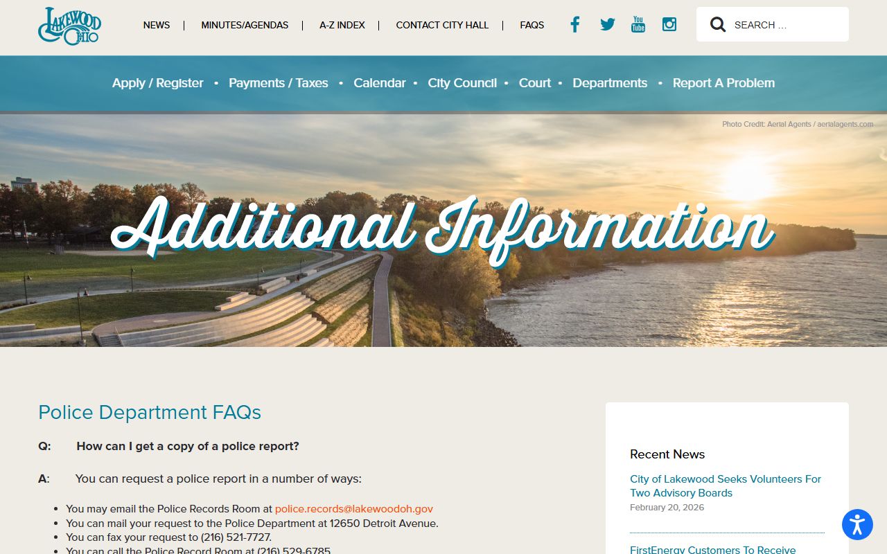 Lakewood inmate population police department page