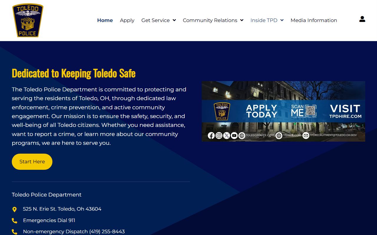 Toledo inmate population police department website