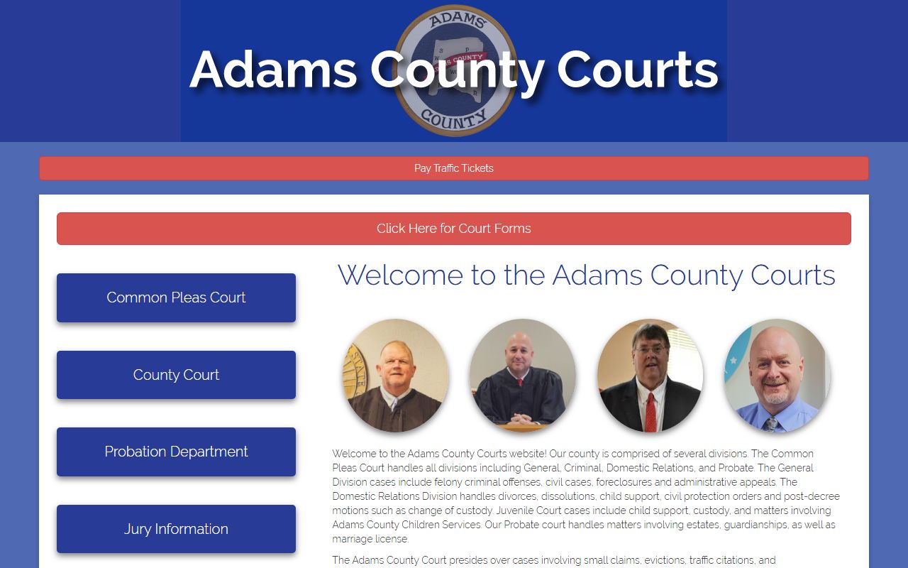 Adams County inmate population clerk of courts website