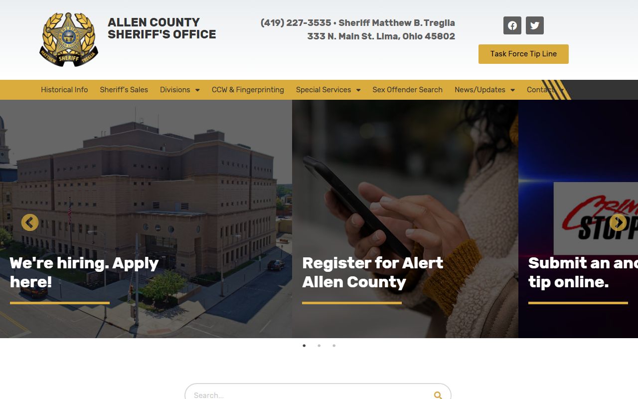 Lima inmate population Allen County Sheriff website