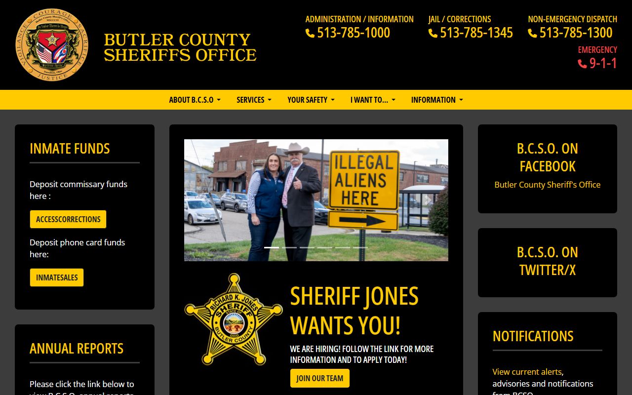 Hamilton inmate population Butler County Sheriff website