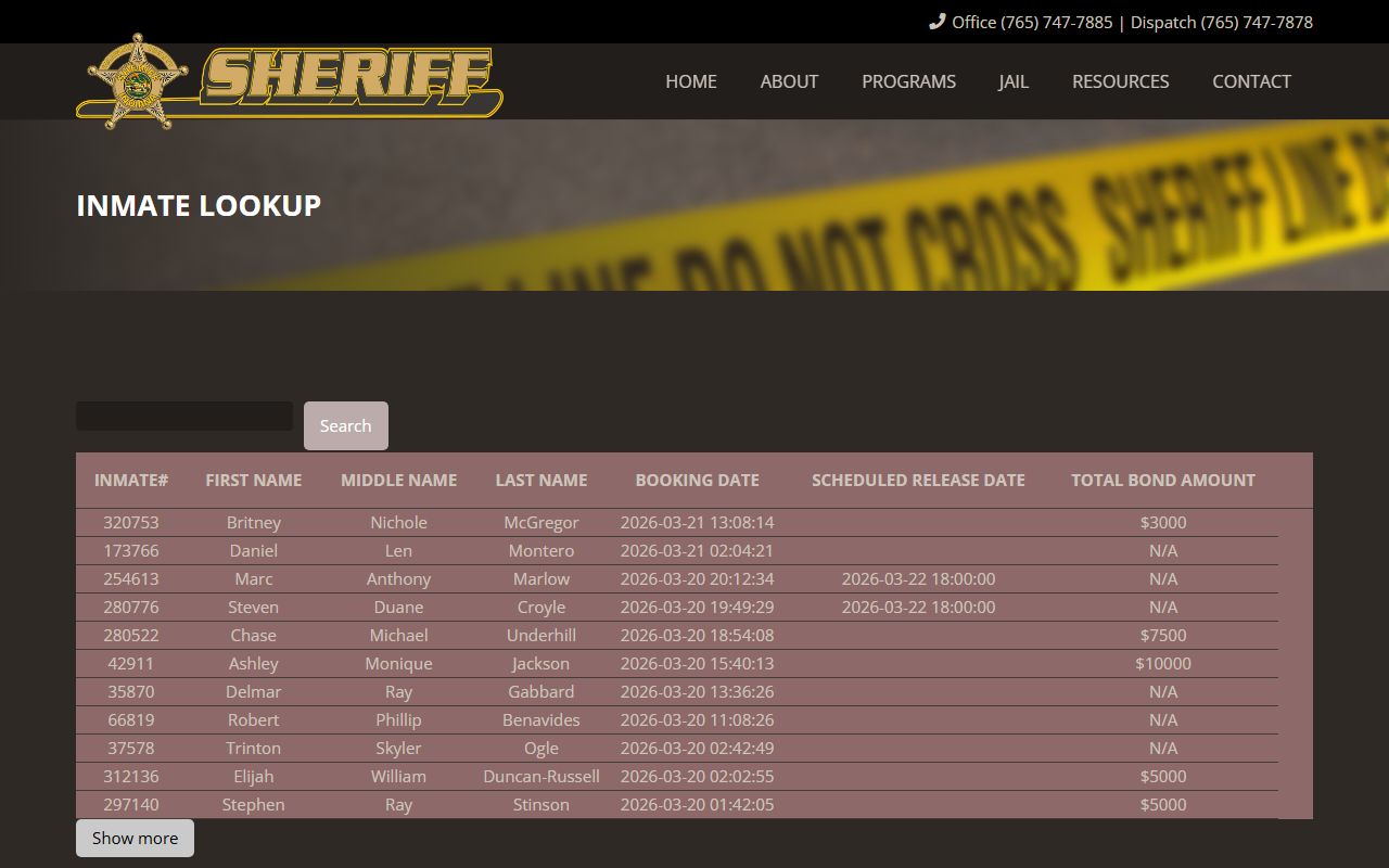 Delaware County inmate population inmate lookup system