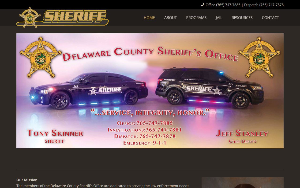 Delaware County inmate population sheriff website