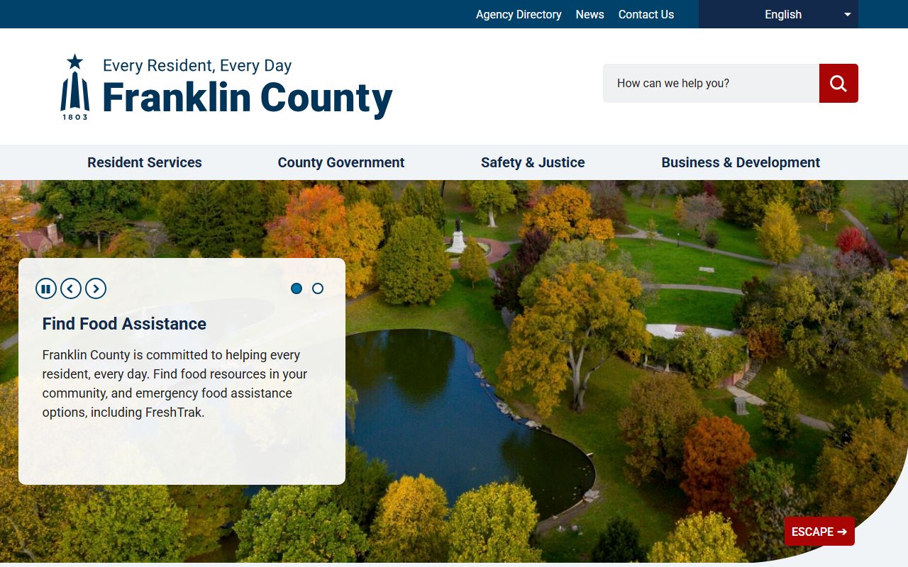 Franklin County inmate population government center website