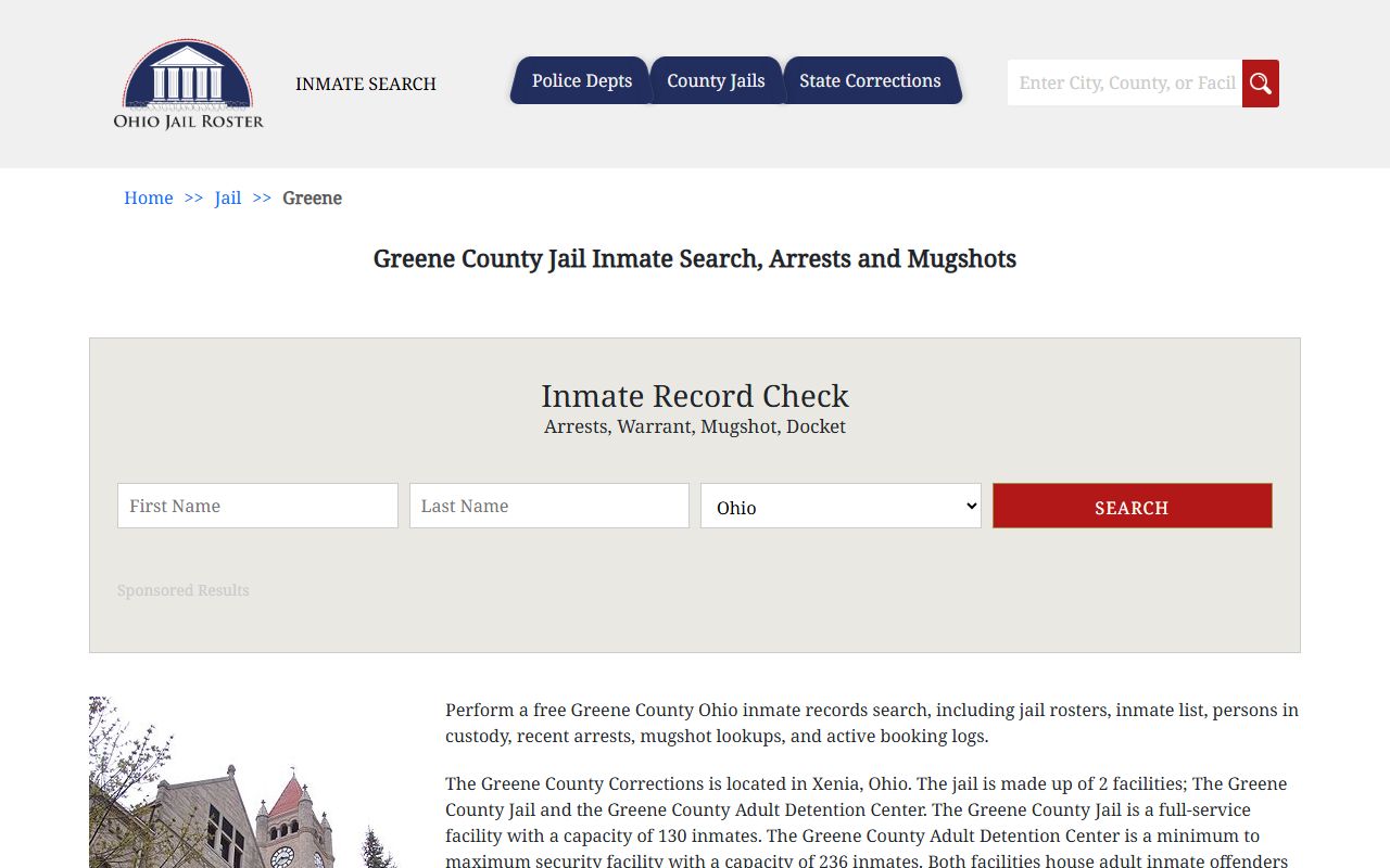 Greene County inmate population jail roster lookup