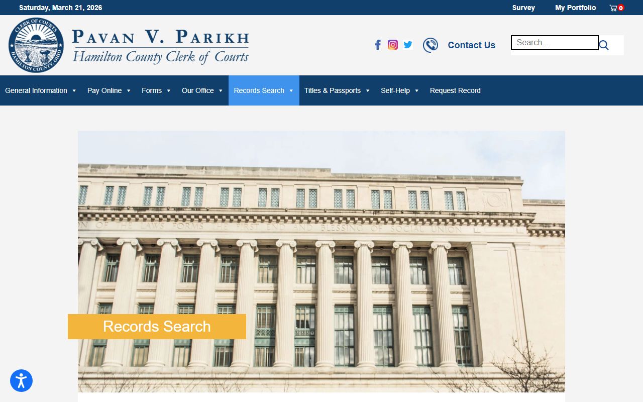 Hamilton County inmate population clerk of courts records search