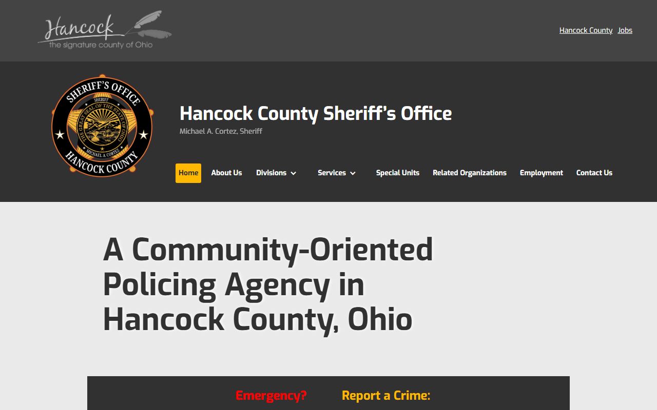 Hancock County inmate population sheriff website