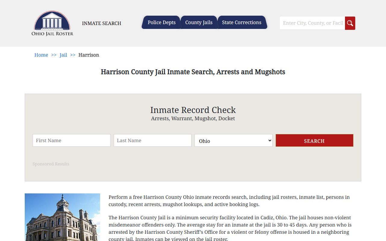 Harrison County inmate population jail roster