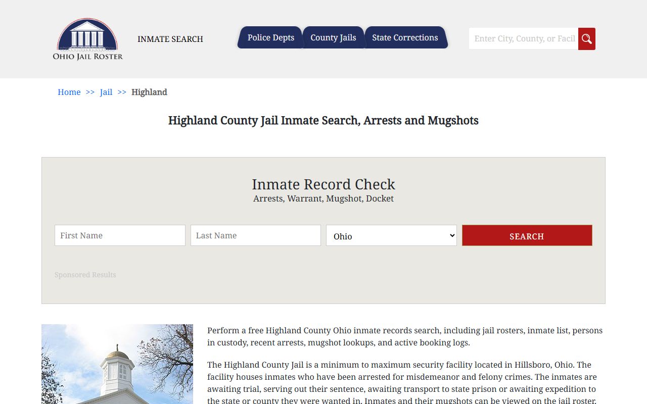 Highland County inmate population jail roster