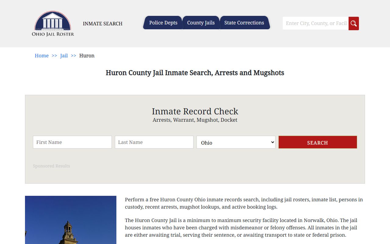 Huron County inmate population jail roster
