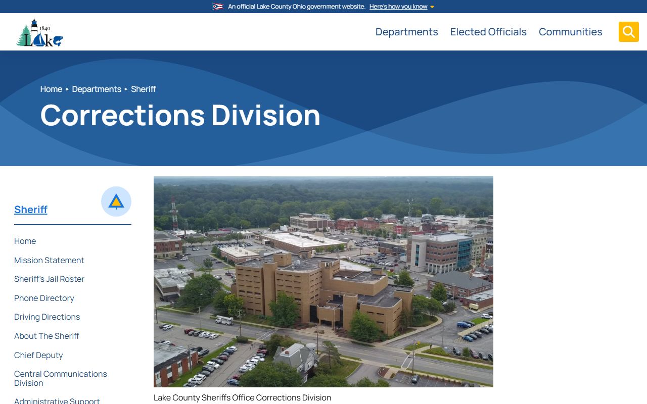 Lake County inmate population corrections division page