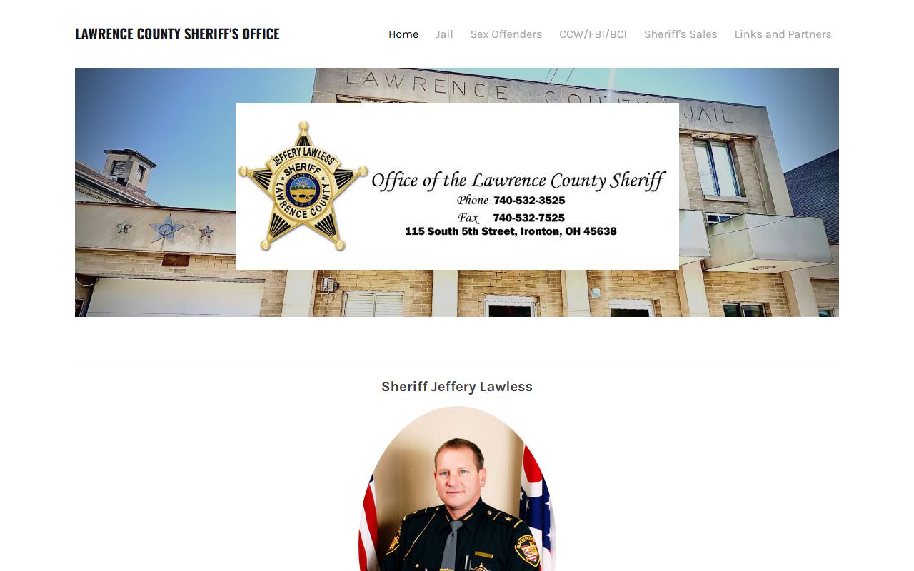 Lawrence County inmate population sheriff main page