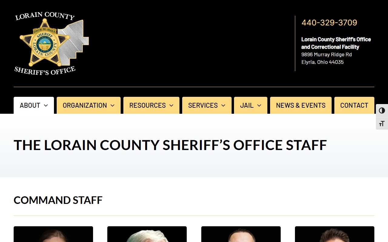 Lorain County inmate population sheriff staff page