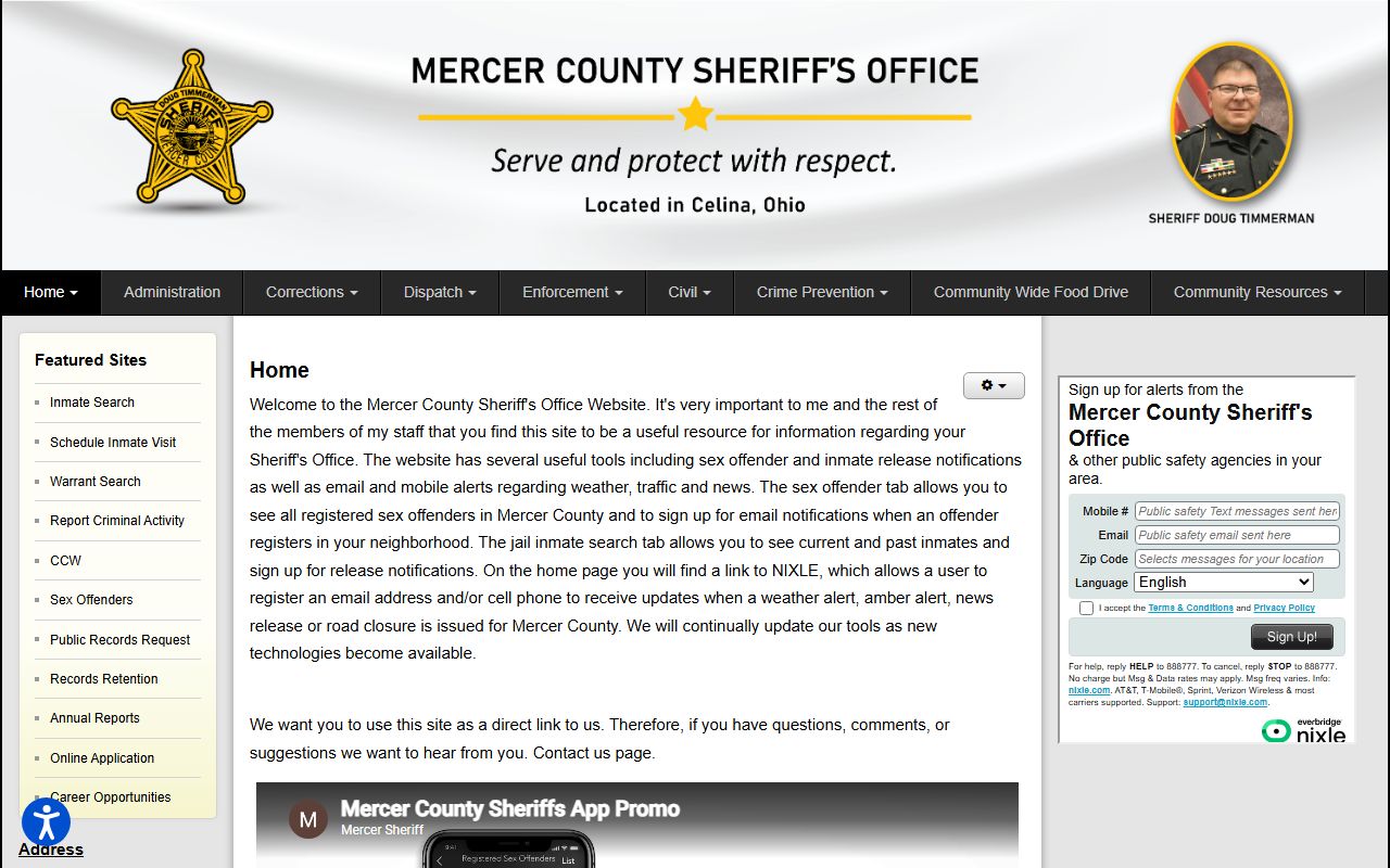 Mercer County inmate population sheriff website