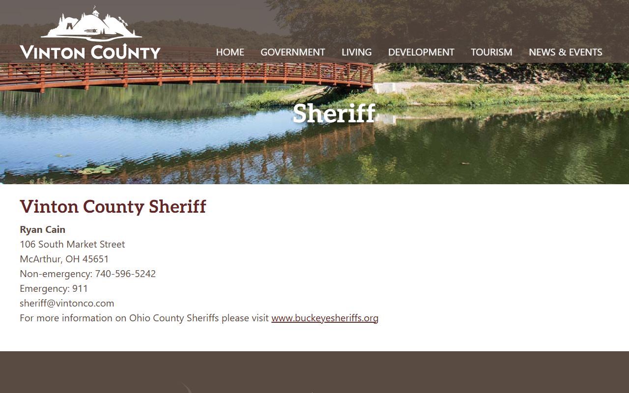Vinton County inmate population sheriff's office website