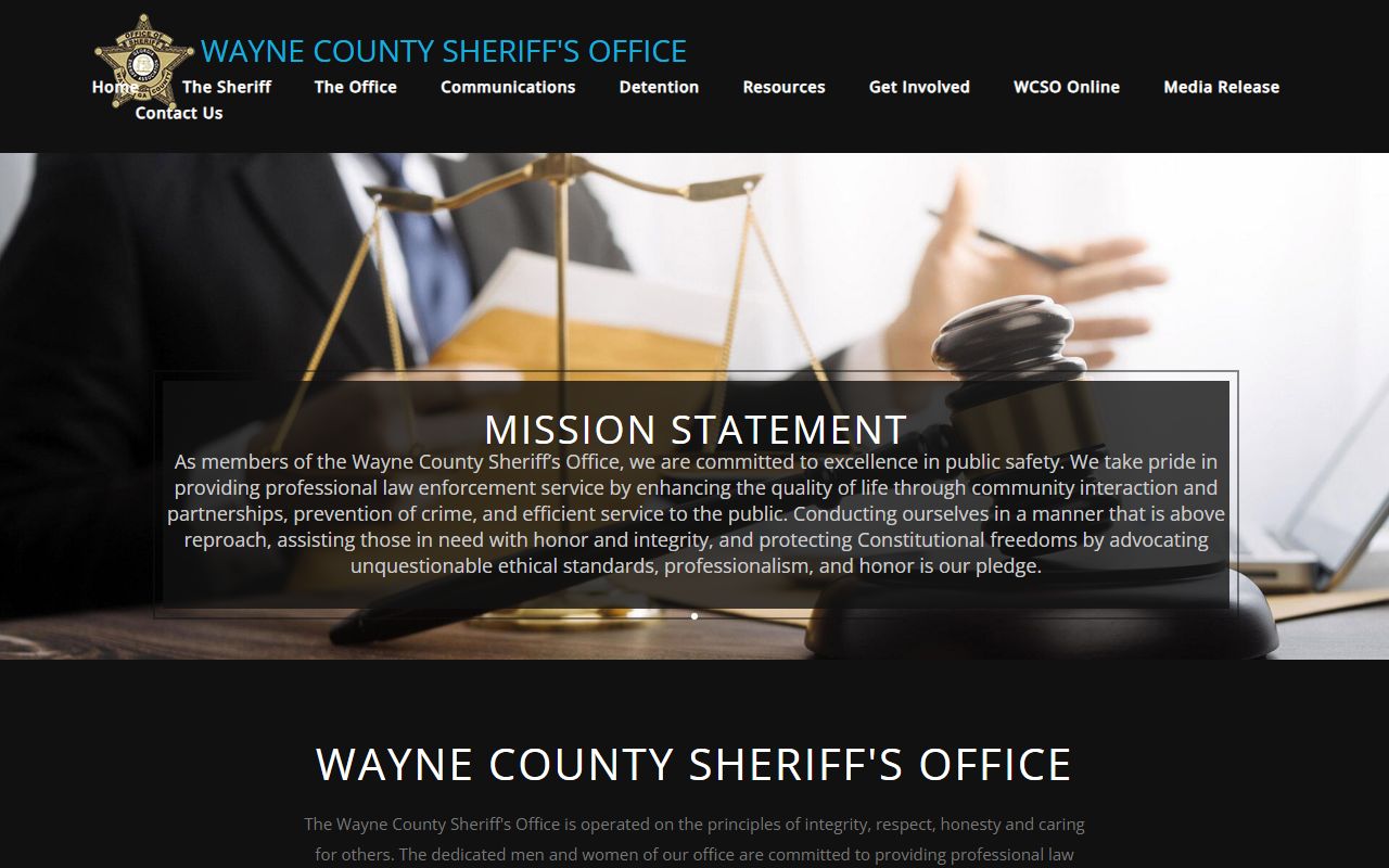 Wayne County inmate population sheriff's office website