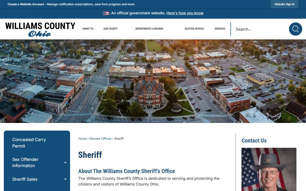 Williams County inmate population sheriff's office website
